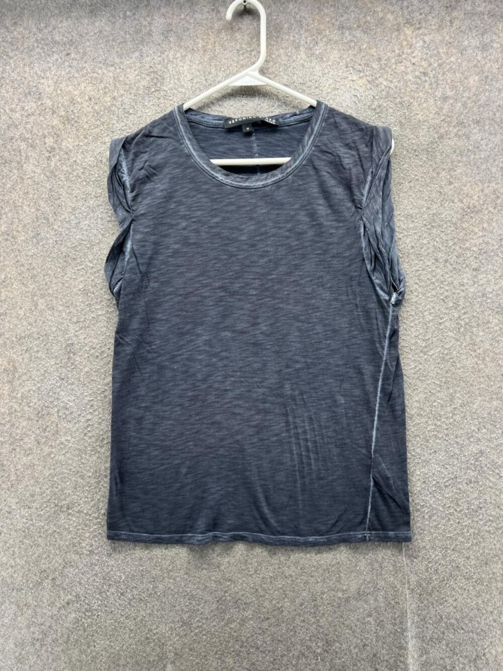 Veronica Beard Jeans Tank Top Women Medium Gray Pima Cotton Sleeveless Crewneck